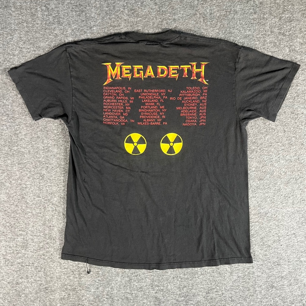 Vintage 1990 Megadeth Launch Rust in Peace Tour T-Shirt Brockum USA XL Black - Picture 2 of 8